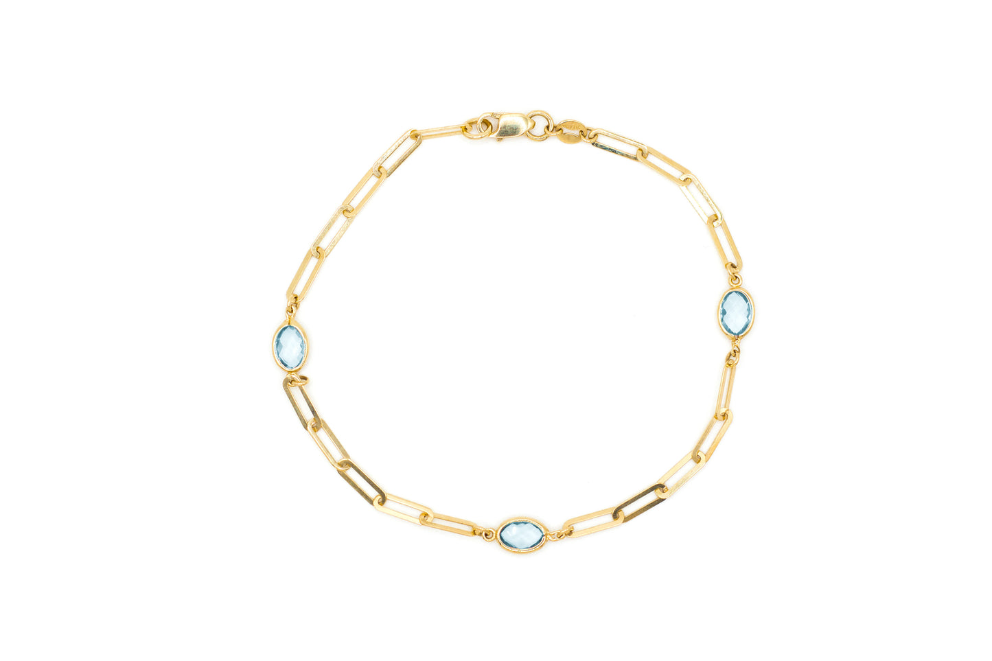 Blue Topaz Paperclip Bracelet