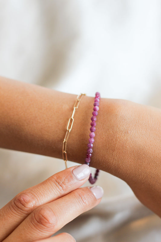 Faceted Ruby Bracelet