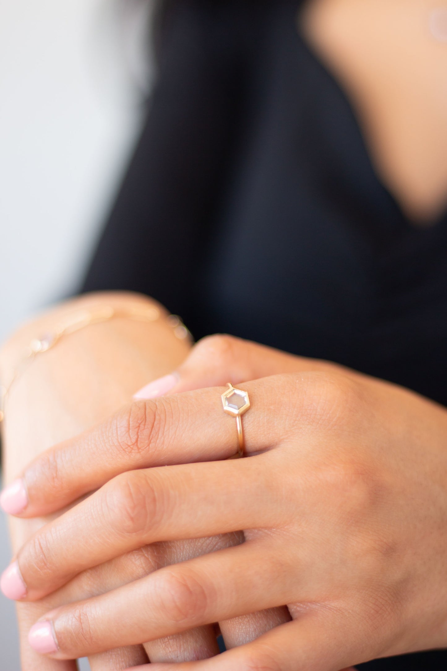 Blue Topaz Hex Ring