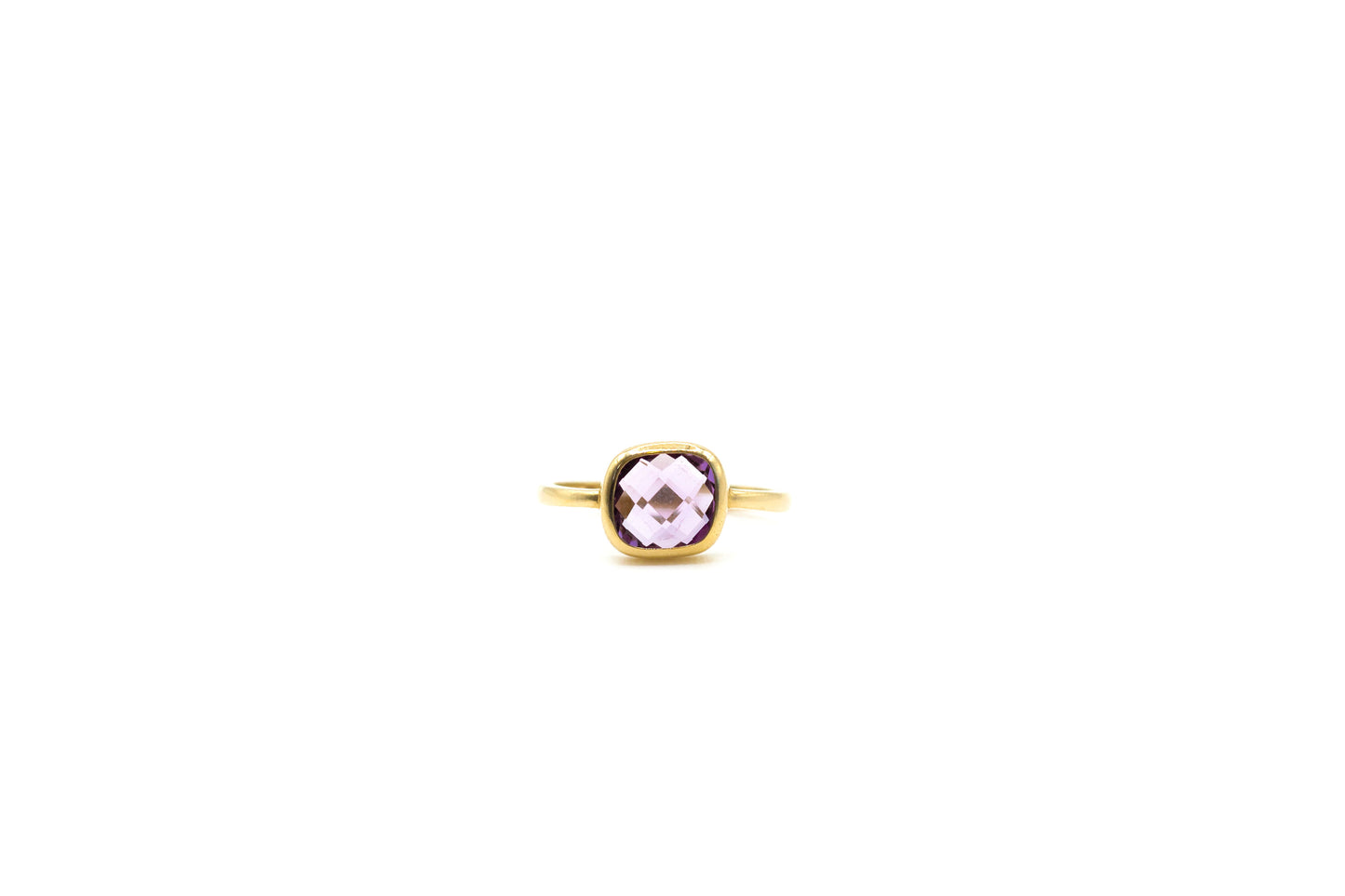 Amethyst Rounded Square Ring