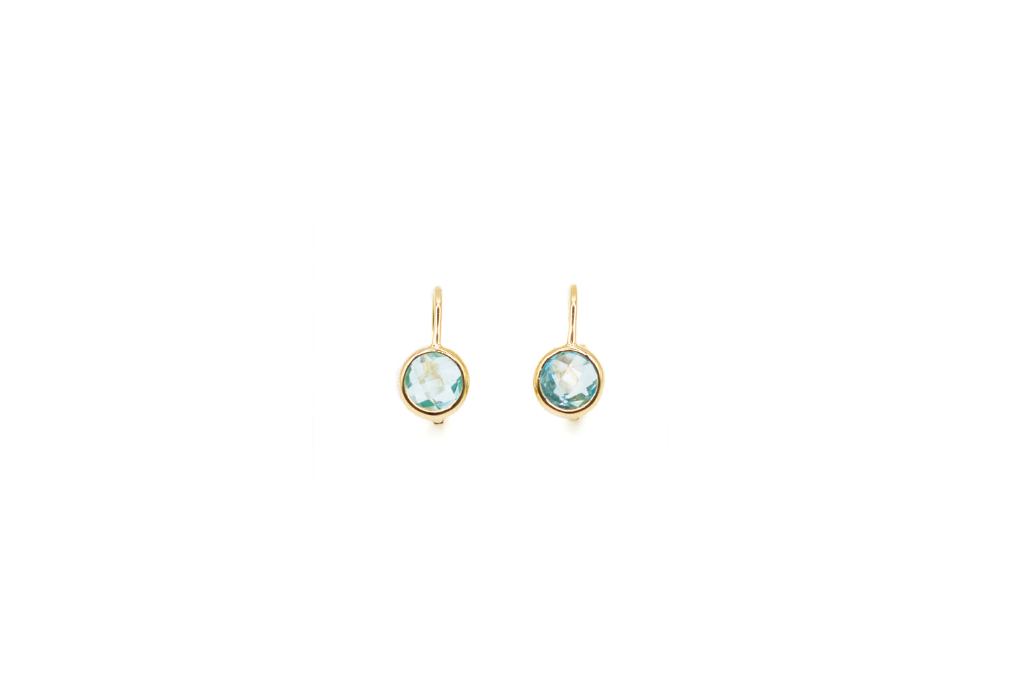 Blue Topaz Round Earrings