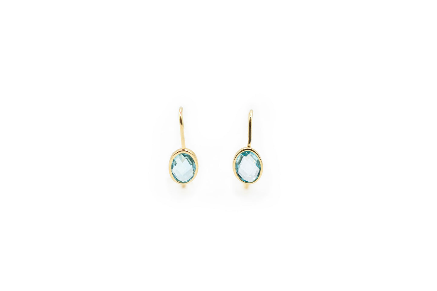 Blue Topaz Oval Earrings