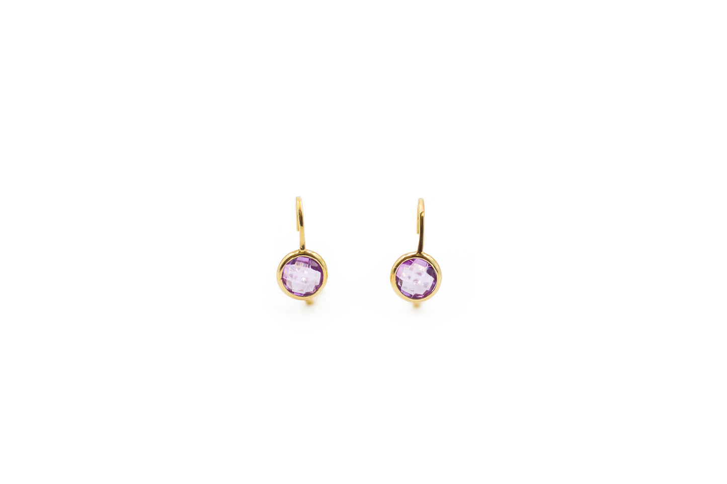 Amethyst Round Earrings