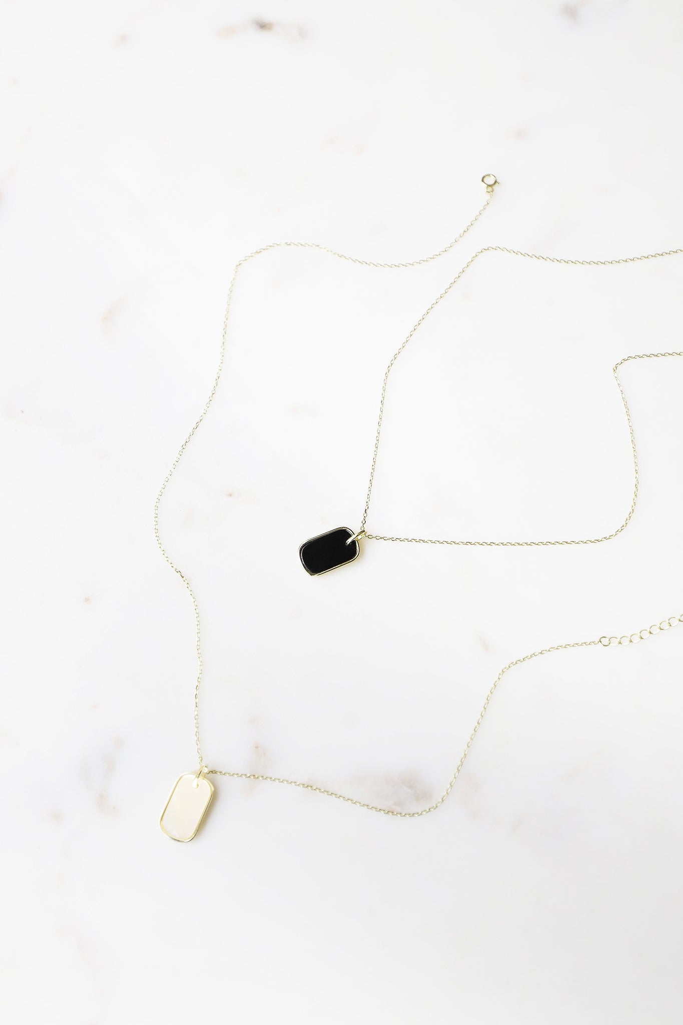 Black Onyx Dog Tag Necklace