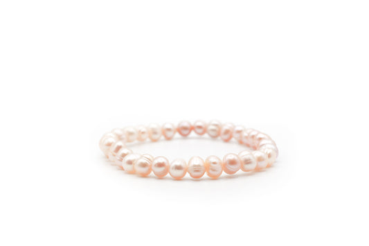 Peach Pink Freshwater Pearl Bracelet