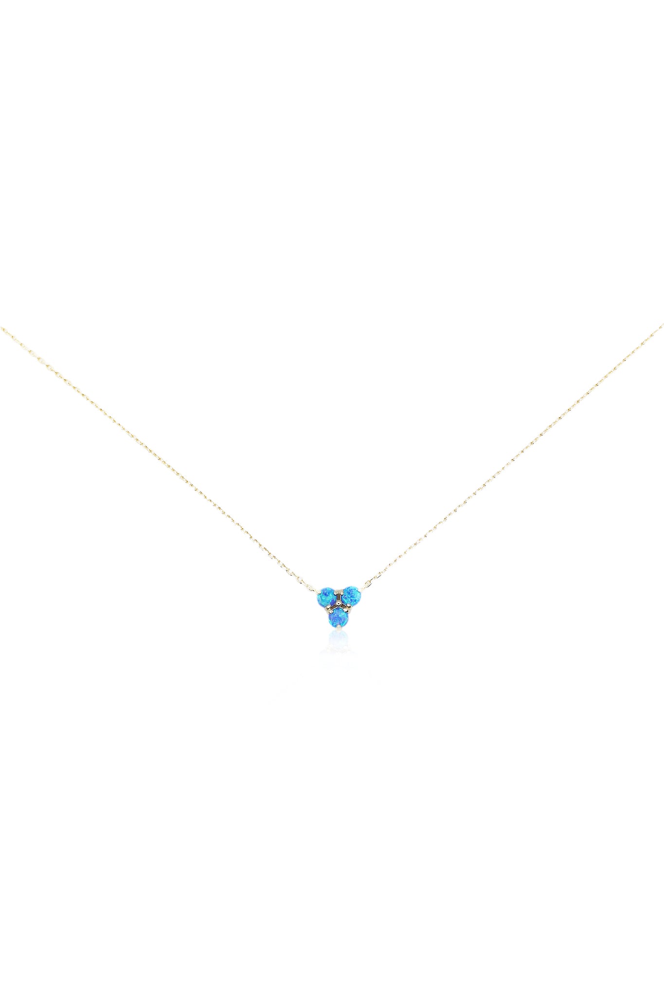 Blue Opal Tri-Stone Necklace