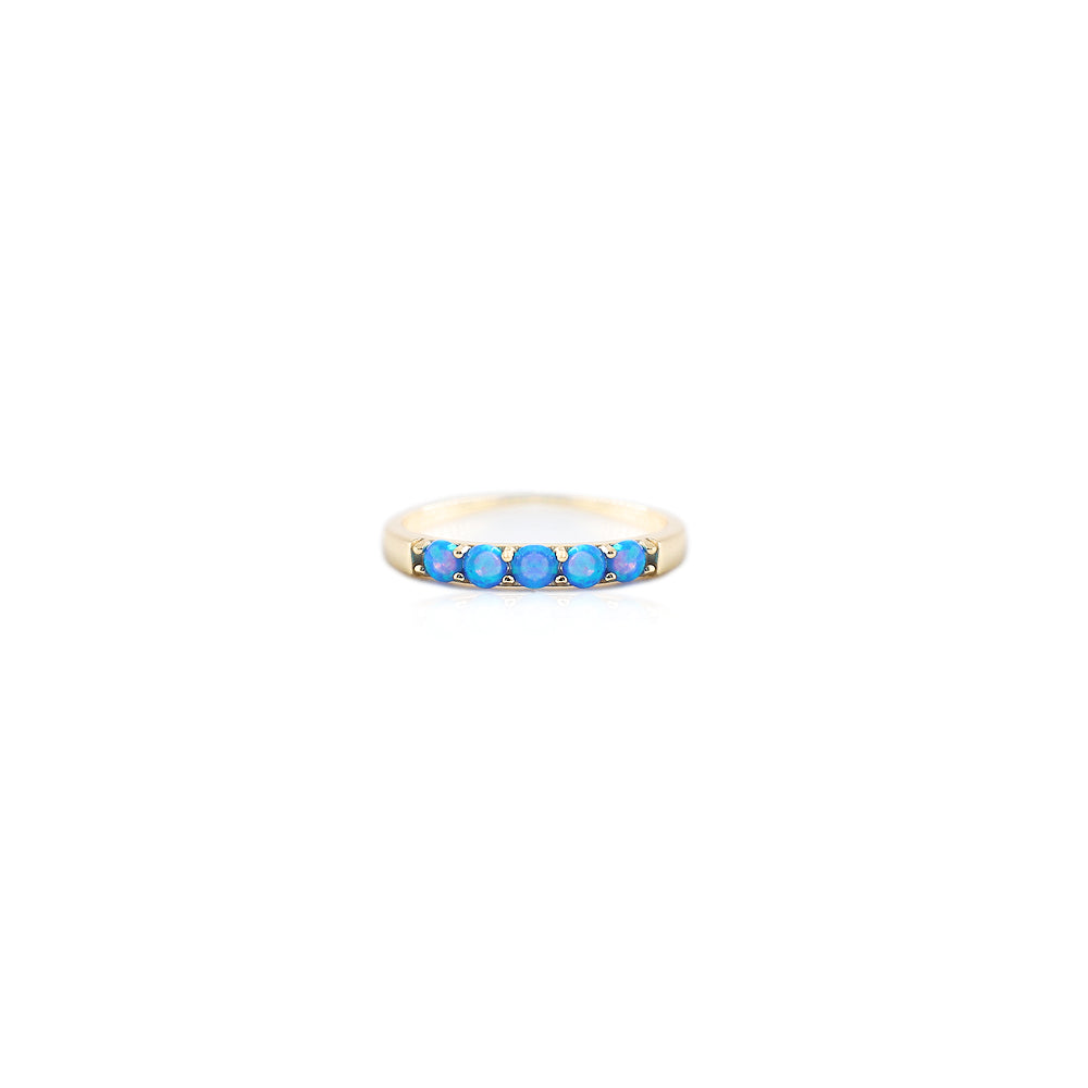 Blue Opal 5-Stone Ring