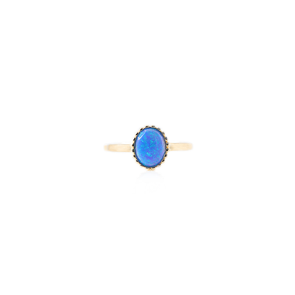 Blue Opal Oval Ring