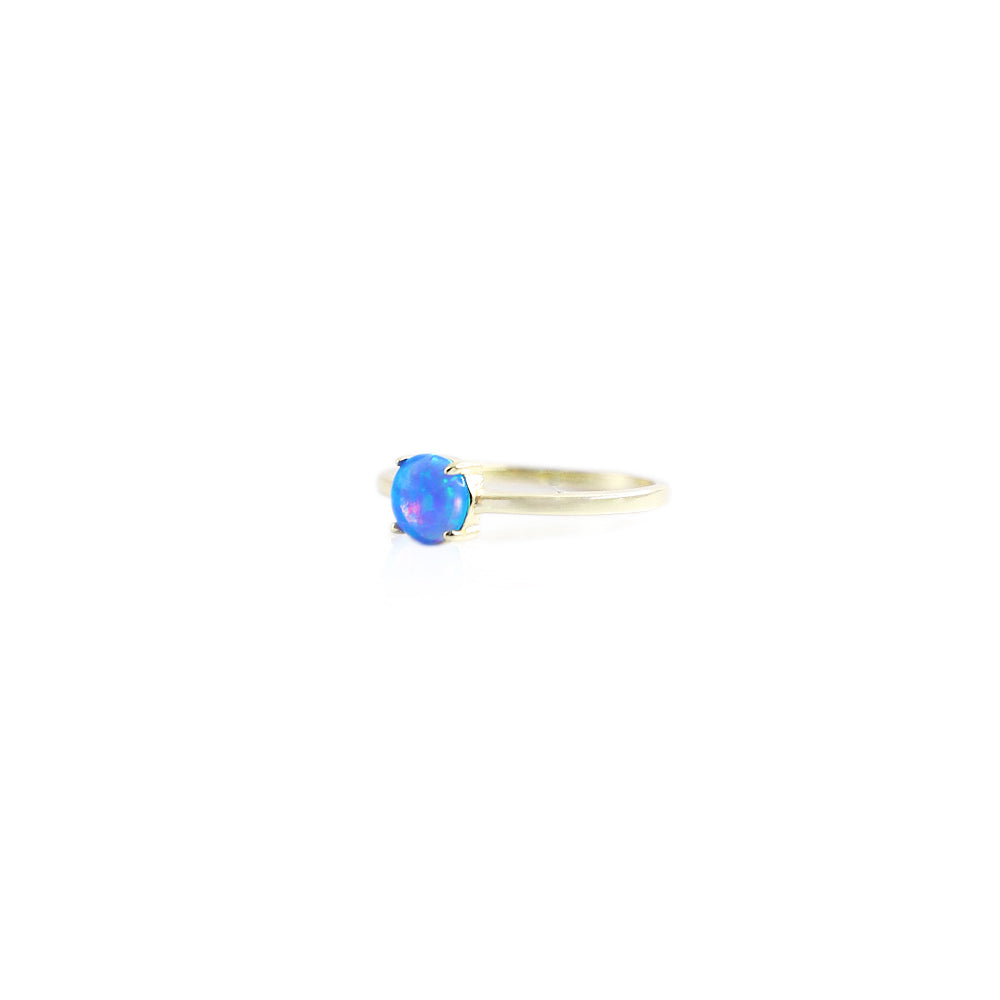 Blue Opal Round Ring